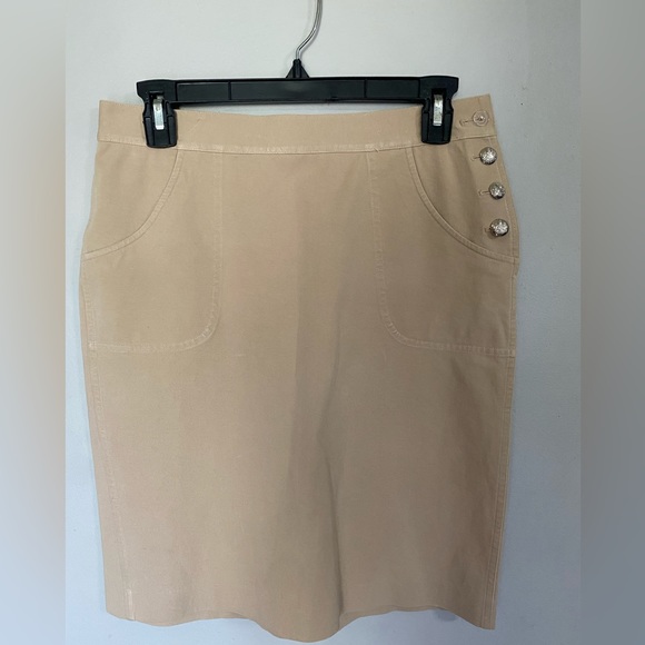 Lauren Ralph Lauren Khaki Skirt with Button Detail Size 4 - Picture 9 of 13